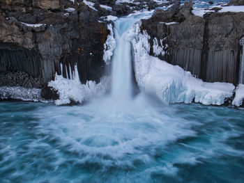 Scenic view of waterfall