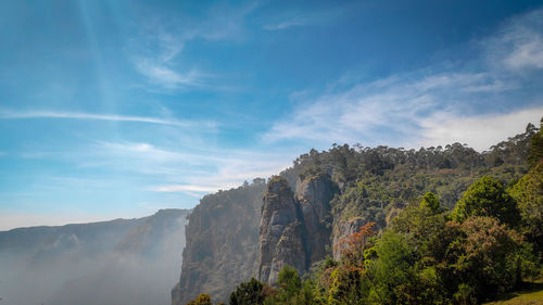 Low angle view of mountains against sky