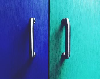 Close-up of blue door