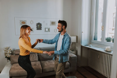 Man and woman at home