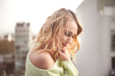 Close-up of young woman