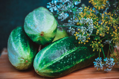 Close-up of fruits on table