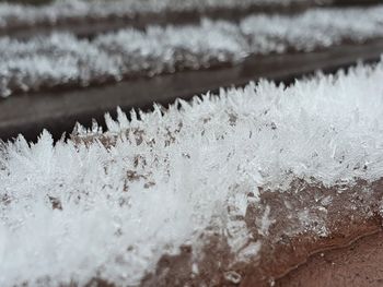 Close-up of frozen water