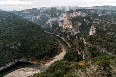 Scenic view of mountains against sky