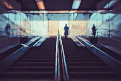 Man walking on staircase