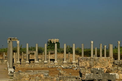 Old temple against clear sky