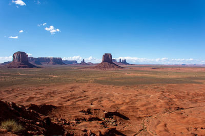 Scenic view of landscape against blue sky