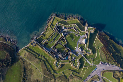 Drone view at charles fort near kinsale at sunny day