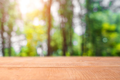 Close-up of wooden table