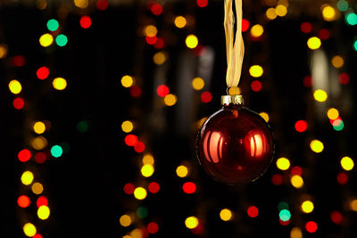 Close-up of illuminated christmas lights