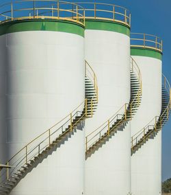 Low angle view of steps against sky