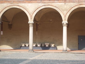 Pillars and arches of sforza castle