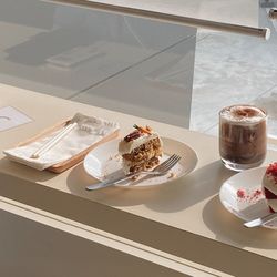 High angle view of cake on table