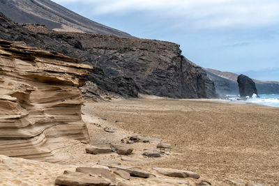 Beautiful cofete beach at fuerteventura island