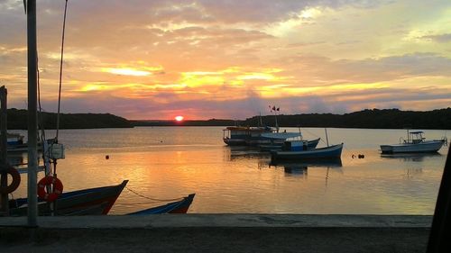 Scenic view of sea at sunset