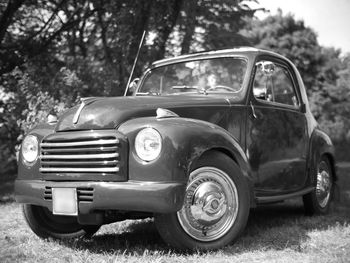 Low angle view of a vintage car