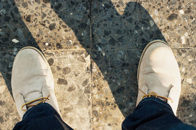 Low section of man standing on ground