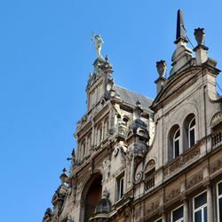 Low angle view of building against clear sky