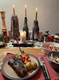 Close-up of food on table