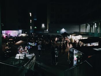 Illuminated lights at night