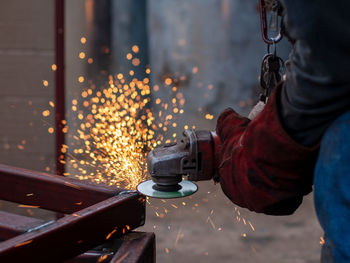 Man working on metal structure