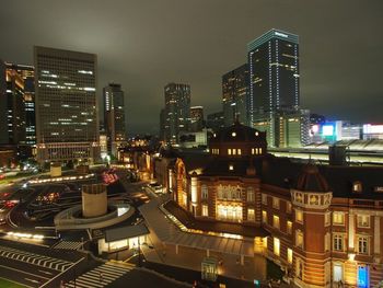 Illuminated city at night