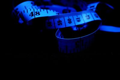 High angle view of text on table