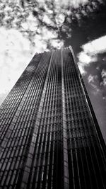 Low angle view of skyscraper against sky