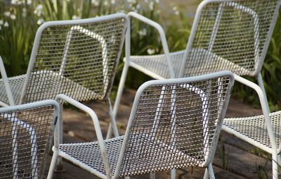 Empty chairs arranged