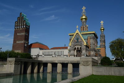 View of historical building against sky in city