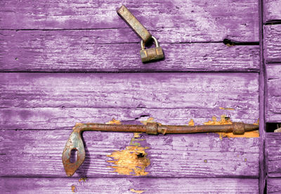 Close-up of old wooden door