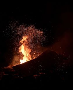 Firework display at night