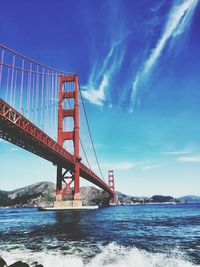 Suspension bridge against sky