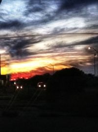Silhouette trees against sky during sunset
