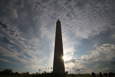 Low angle view of monument against sky