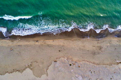 High angle view of beach