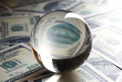 Close-up of crystal ball