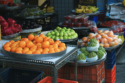 Fruits for sale at market stall