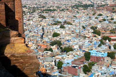 High angle shot of townscape