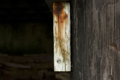 Close-up of wooden plank
