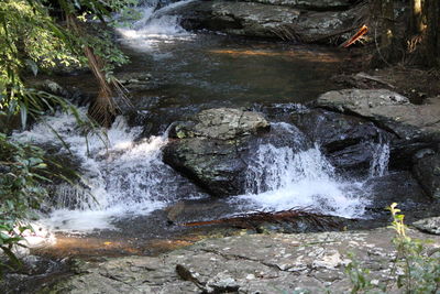 High angle view of waterfall