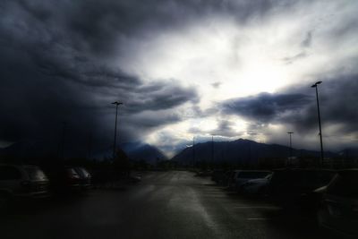 View of road against cloudy sky