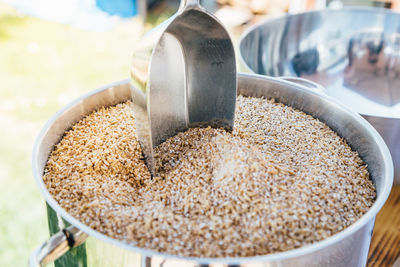 Close-up of bread in container