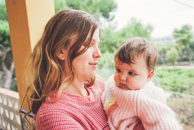 Portrait of mother and daughter