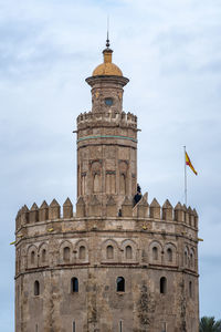 Low angle view of historic building against sky