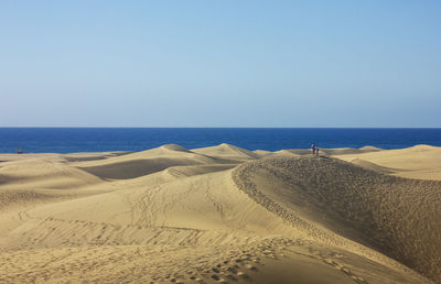Scenic view of beach against clear sky