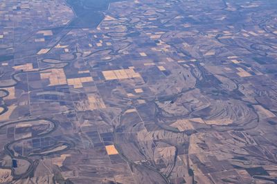 High angle view of cracked land