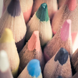 Close-up of multi colored pencils