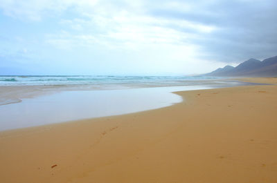 Scenic view of beach against sky