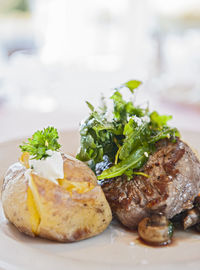 Close up of beef fillet at icelandic restaurant